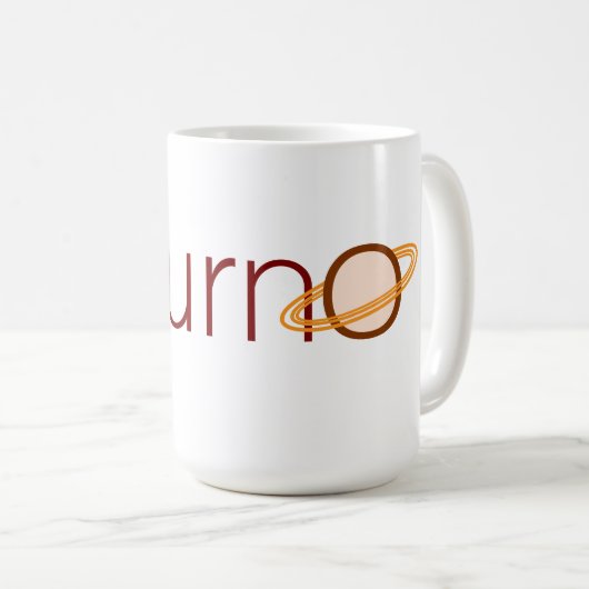 Mug du logo Saturn Text (Devant droit)