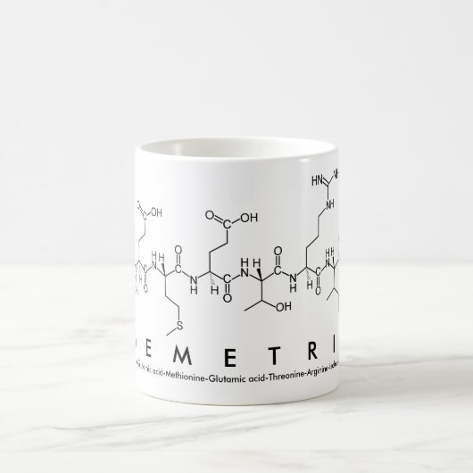 Mug du nom du peptide demetria (Centre)
