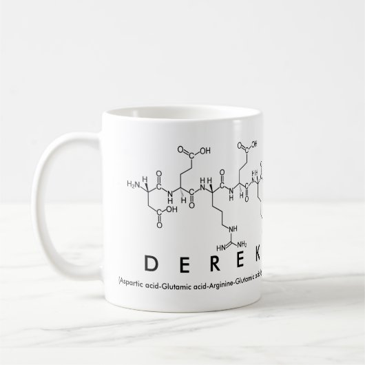 Mug du nom du peptide Derek (Gauche)