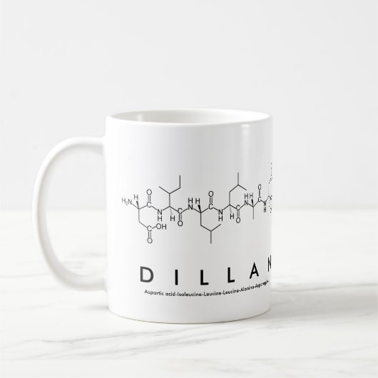 Mug du nom du peptide Dillan (Gauche)