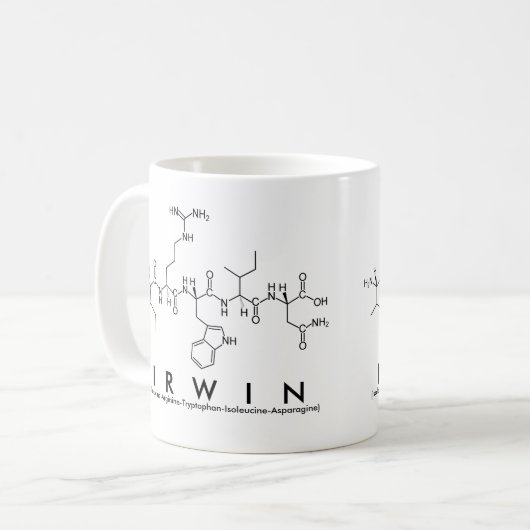 Mug du nom du peptide Irwin (Devant gauche)