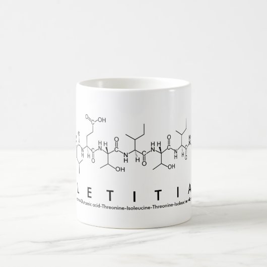 Mug du nom du peptide Letitia (Centre)