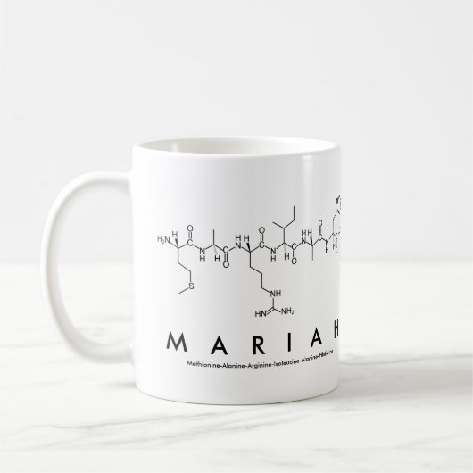 Mug du nom du peptide Mariah (Gauche)
