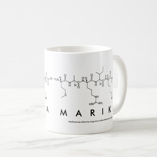 Mug du nom du peptide Marika (Devant droit)