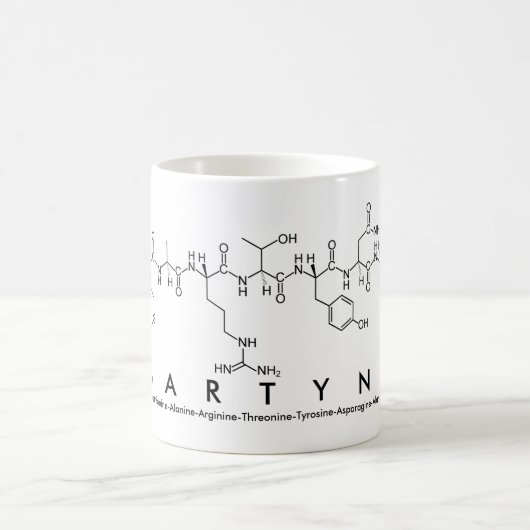 Mug du nom du peptide martyna (Centre)