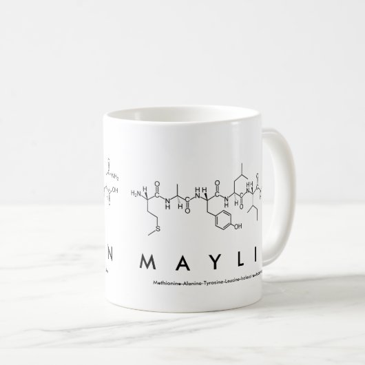 Mug du nom du peptide Maylin (Devant droit)
