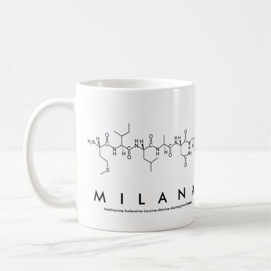 Mug du nom du peptide Milana (Gauche)