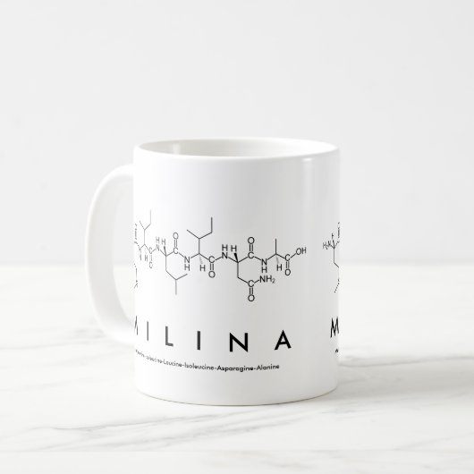 Mug du nom du peptide Milina (Devant gauche)