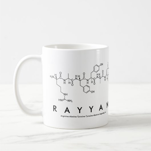 Mug du nom du peptide Rayyan (Gauche)