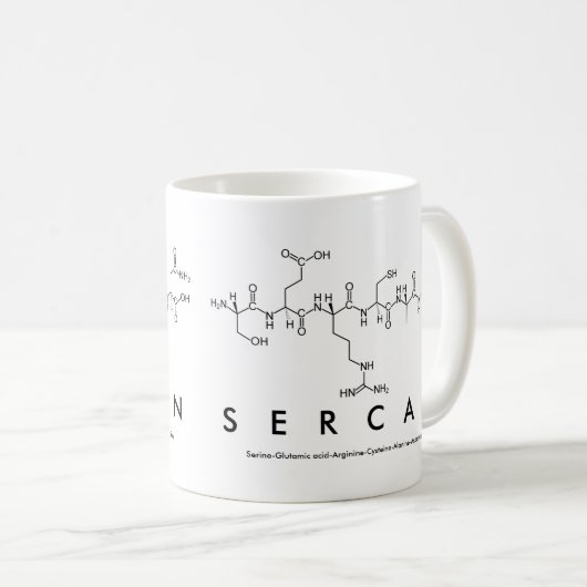 Mug du nom du peptide sercan (Devant droit)