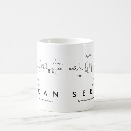 Mug du nom du peptide sercan (Centre)