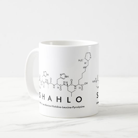 Mug du nom du peptide Shahlo (Devant gauche)