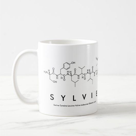 Mug du nom du peptide sylvie (Gauche)