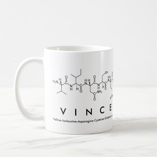 Mug du nom du peptide Vince (Gauche)