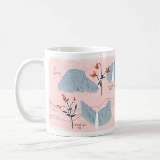 Mug du parc national Yosemite en rose (Gauche)