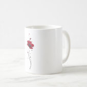 Mug Du pavot rouge. Minimalisme. illustr d'aquarelle é (Devant droit)
