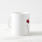 Mug Du pavot rouge. Minimalisme. illustr d'aquarelle é (Devant gauche)