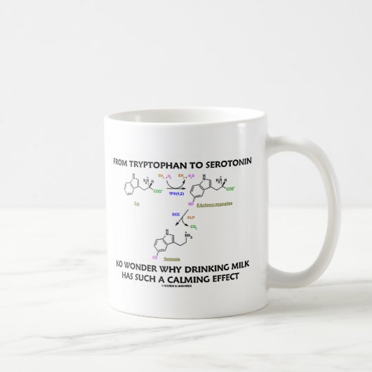 Mug Du tryptophane à la sérotonine (humour de chimie) (Droite)