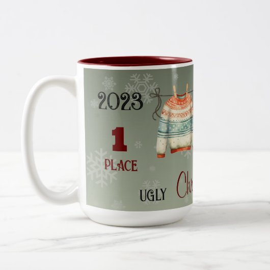 Mug du vainqueur du concours de pull moche - Perso (Gauche)
