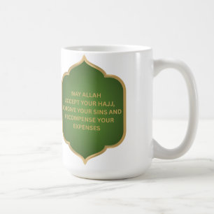 Mug Dua pour Hajji en arabe et anglais Couleur verte
