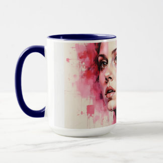 Mug Dualité Rouge et Bleue - Portraits jumeaux dans Ab