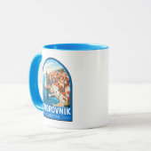 Mug Dubrovnik Croatie Travel Art Vintage (Devant gauche)