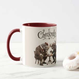 Mug Duel d'échecs entre un rhinocéros et un buffle