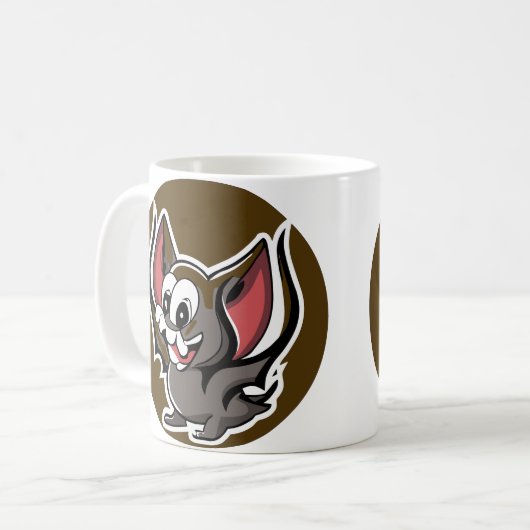 Mug dulce tierno murciélago alado negro gótico (Devant gauche)