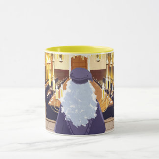 Mug Dumbledore parlant dans le Grand Hall de Poudlard