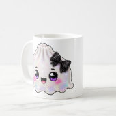 Mug Dumpling fantôme blanc Squishy Halloween noir (Devant gauche)