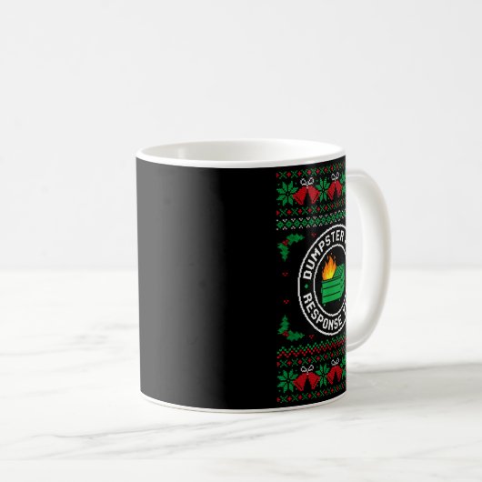 Mug Dumpster Fire Resnse Team Ugly Christmas Sweater X (Devant droit)