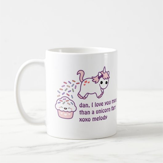 Mug Dunette rose de licorne (Gauche)