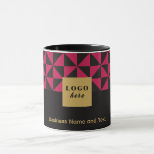 Mug Duo artisanat noir et rose - Logo d'affaires