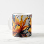 Mug Duo de couleurs à fleurs jaunes (Devant gauche)