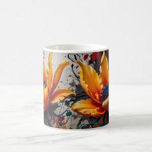 Mug Duo de couleurs à fleurs jaunes