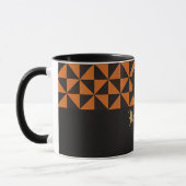 Mug Duo Geo Black & Burange Orange Custom Names (Gauche)