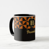 Mug Duo Geo Black & Burange Orange Custom Names (Devant gauche)