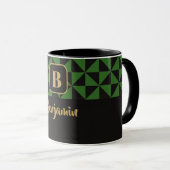 Mug Duo Geo Black & Forest Green Custom Names (Devant droit)