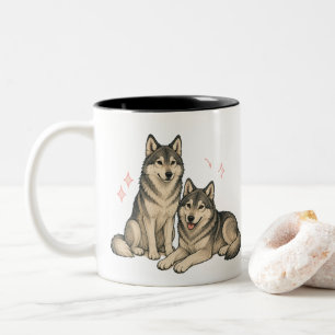 Mug Duo Husky & Loup Mignon Amoureux de Husky Si