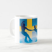 Mug Duo Suédois de Patinage sur glace Silhouette (Devant gauche)