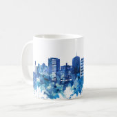 Mug Durham Caroline du Nord Skyline Blue (Devant gauche)