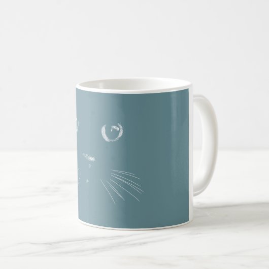 Mug Dusky green cat pattern (Devant droit)