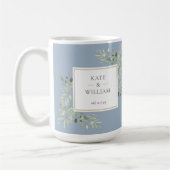 Mug Dusty Blue Elegant Aquarelle Mariage vert (Gauche)