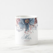 Mug Dusty Blue et Mauve Floral Mariage MRS ou MR (Centre)