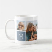 Mug Dusty Blue | Monogramme Grille Collage photo (Gauche)