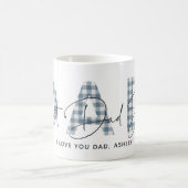 Mug Dusty Blue Plaid Meilleur Papa Jamais Citer Fête d (Centre)