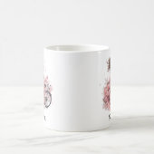 Mug Dusty Pink Peonies Modèle de mode Nom personnalisé (Centre)