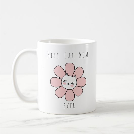 Mug Dusty Rose Meilleur Chat Maman Jamais. Daisy Cat C (Gauche)