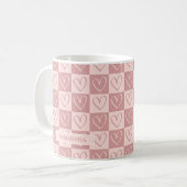 Mug Dusty Rose Minimal Hearts Valentine’s Gift (Devant gauche)