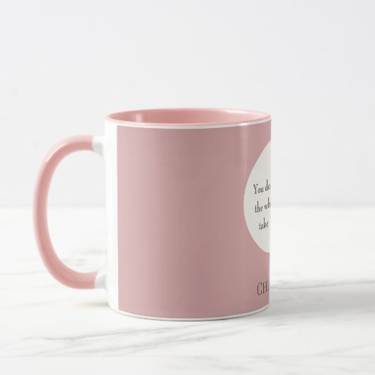 Mug Dusty rose pink ivory inspirational goal quote (Gauche)